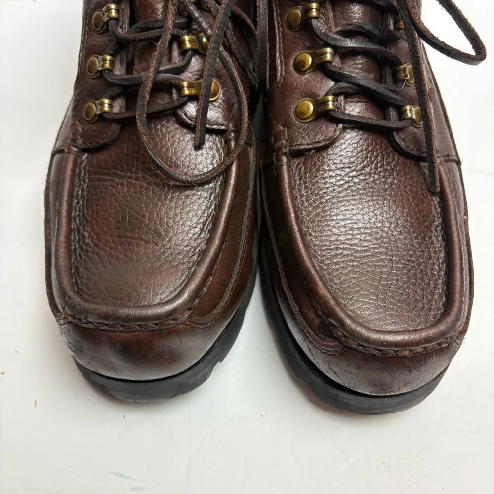 Wolverine Brown Leather Moc-Toe Work Boots Lace-up Mens size 11 06674